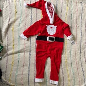 NWT Cat and Jack Santa button onesie size 18M